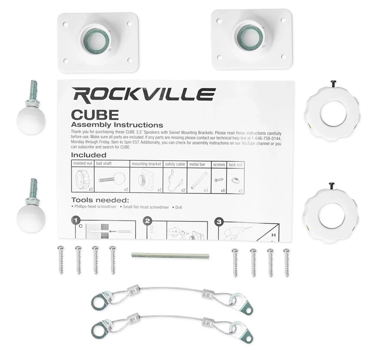 4 Rockville Cube 70v Ivory 3.5" Commercial Sizewivel Wall Mount Restaurant Sizepeakers